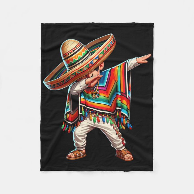 Cobertor De Velo Rapaz Mexicano Dabbing Poncho Cinco De Mayo (Frente)