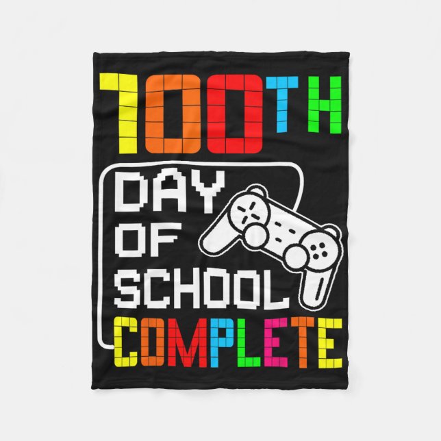 Cobertor De Velo Rapazes 100.º Dia da Escola Completa Jogo De Vídeo (Frente)