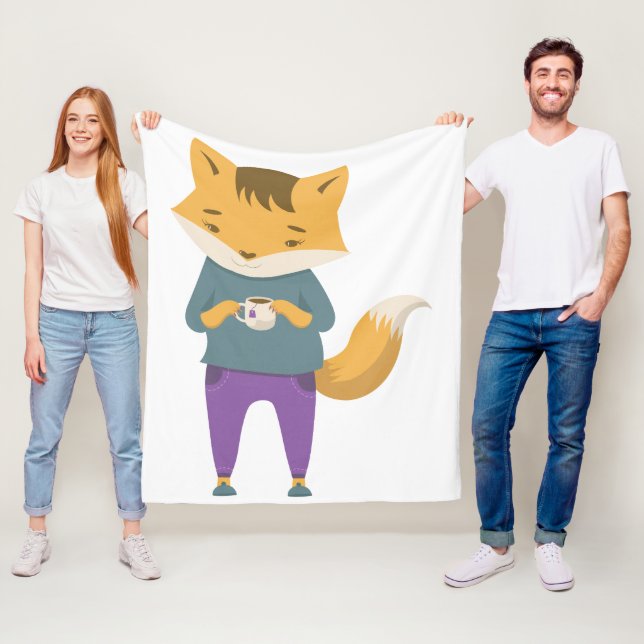 Cobertor De Velo Raposa-branca com xícara de chá (In Situ)