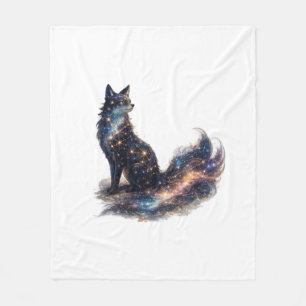 Cobertor De Velo Raposa Celestial Animal de Fantasia Cósmica