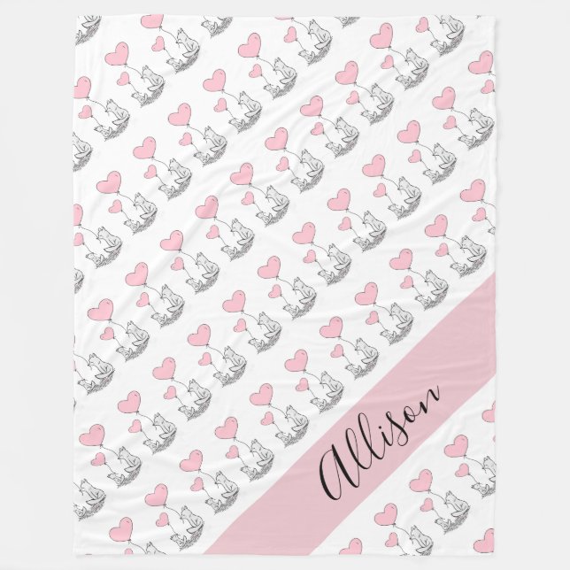 Cobertor De Velo Raposa e Corações (Frente)