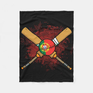 Cobertor De Velo Raquete de críquete portuguesa e bandeira Ll de Po