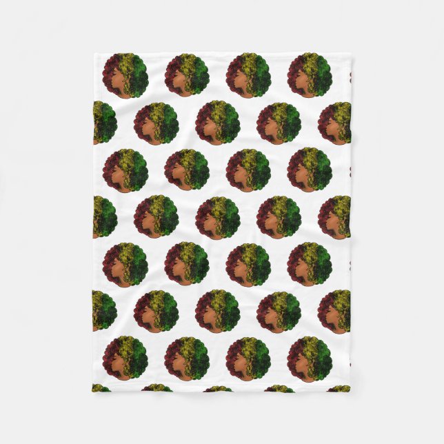 Cobertor De Velo Rasta negra mulher a verde-vermelha (Frente)