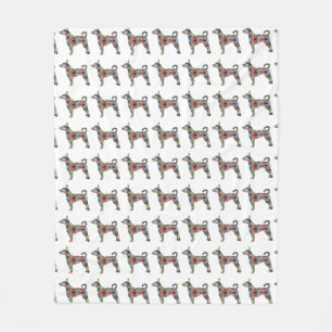 Cobertor De Velo Rat Terrier Colorful Geométrico Pattern Silhouette
