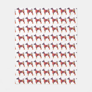 Cobertor De Velo Rat Terrier Colorful Geométrico Pattern Silhouette