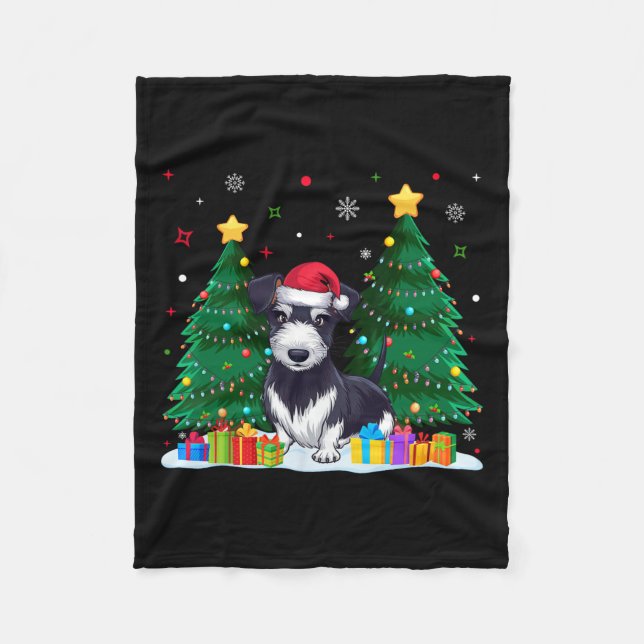 Cobertor De Velo Rat Terrier Dog Absorve Santa Hat Ugly Christmas S (Frente)