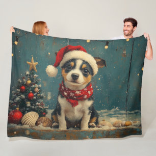 Cobertor De Velo Rat Terrier Dog Christmas Vintage Beach