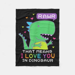 Cobertor De Velo Rawr Isso Significa Eu Te Amo Em Cena De Dinossaur