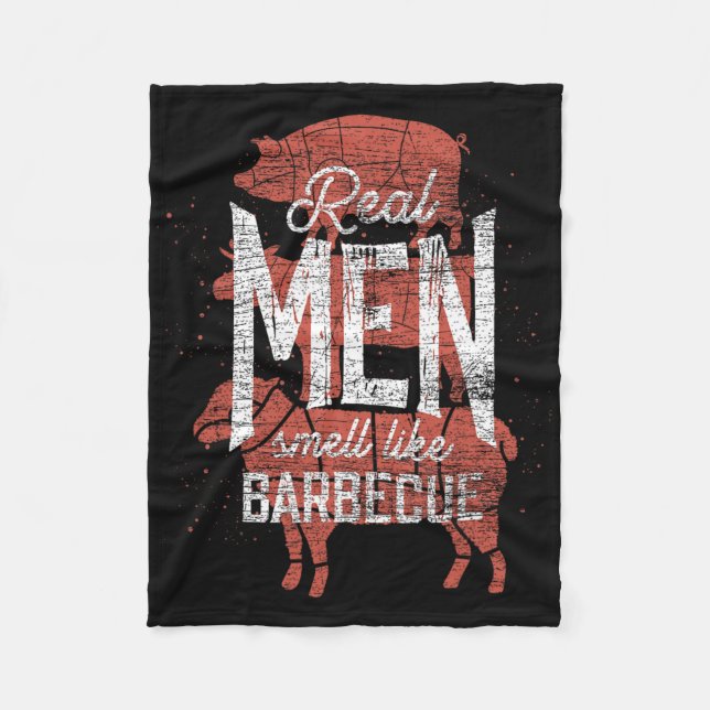 Cobertor De Velo Real Men Smell Like Byrbecue Smoked Meat Men Gift  (Frente)