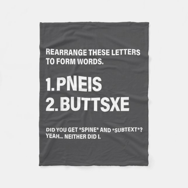 Cobertor De Velo Rearrange These Letters To Form Words  (Frente)