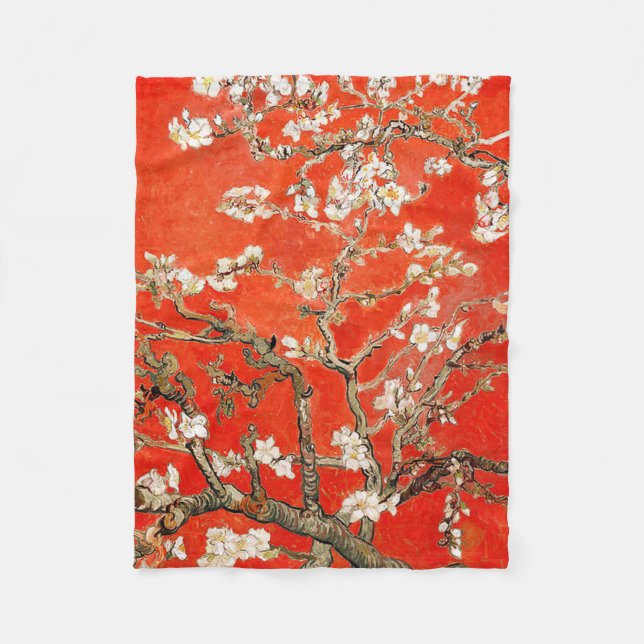Cobertor De Velo Red Almond Blossoms Vincent Van Gogh (Frente)