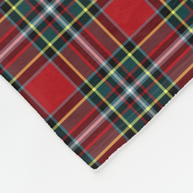 Cobertor De Velo Red and Forest Green Gillespie Clan Tartan (Quina)