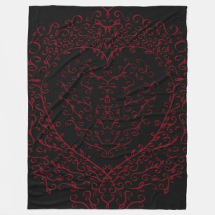 Cobertor De Velo Red Black Wedding Gothic Heart Belo Elegante