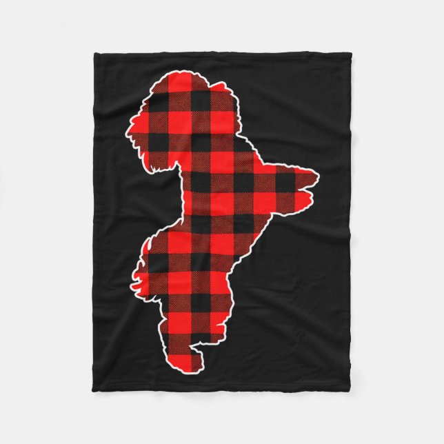 Cobertor De Velo Red Buffalo Plaid Pajama Westie Christmas Dog Love (Frente)