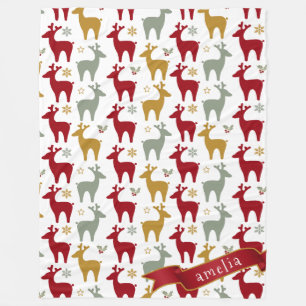 Cobertor De Velo Red Christmas Reindeer Pattern#12 ID1009