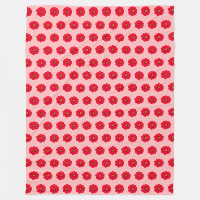 Cobertor De Velo Red Flower Seamless Pattern Fleece Blanket (Frente)