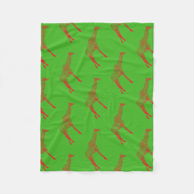 Cobertor De Velo Red Giraffe Stencil (Frente)