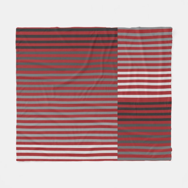 Cobertor De Velo Red, Gray, Black, White Stripes (Frente (Horizontal))
