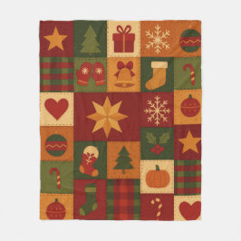 Cobertor De Velo Red Green Patchwork Quilt Rustic Farmhouse Floral