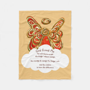 Cobertor De Velo Red Guardian Angel Serenity Prayer Blanket