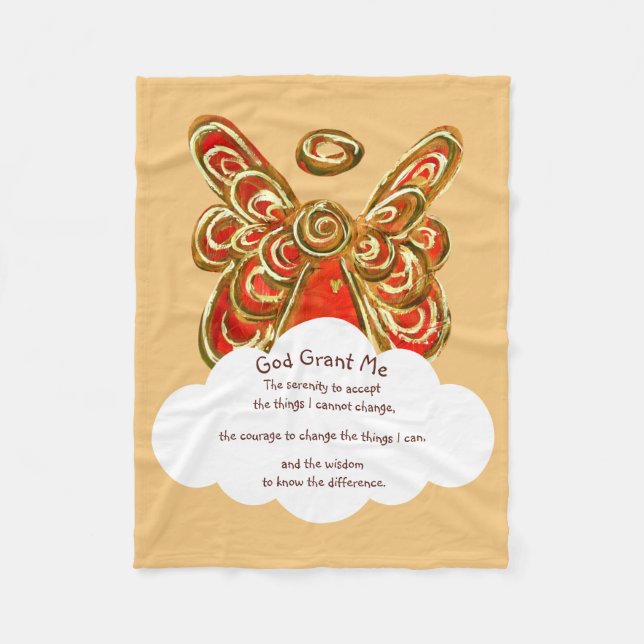 Cobertor De Velo Red Guardian Angel Serenity Prayer Blanket (Frente)