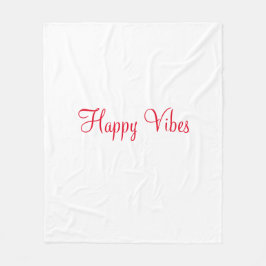 Cobertor De Velo Red Happy vibe simples caligrafia mínima