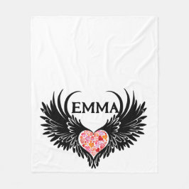 Cobertor De Velo Red heart angel black wings