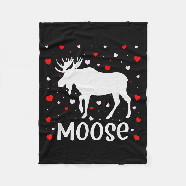 Cobertor De Velo Red Heart Cud Love Graphic Moose Lover Valentine D (Frente)