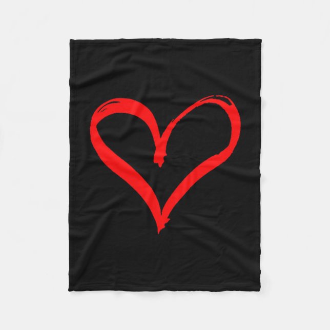 Cobertor De Velo Red Heart Funny Cute Design For Men Women Husband  (Frente)