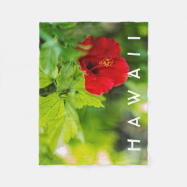 Cobertor De Velo Red Hibiscus Hawaii Flor Tropical