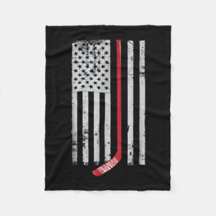 Cobertor De Velo Red Hockey Stick American Flag USA Hockey