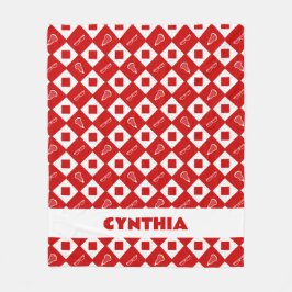 Cobertor De Velo Red Lacrosse Argyle Patterno Fleece Blanket
