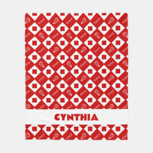 Cobertor De Velo Red Lacrosse Argyle Patterno Fleece Blanket