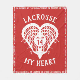 Cobertor De Velo Red Lacrosse My Heart