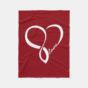 Cobertor De Velo Red Love Heart Fleece Blanket