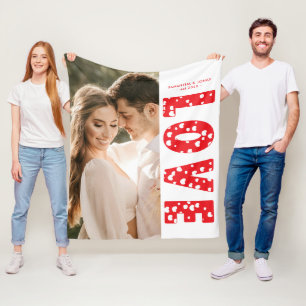 Cobertor De Velo Red Love Hearts Casais Foto Namorados