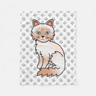 Cobertor De Velo Red Point Tabby Birman / Ragdoll Cute Cat & Paws