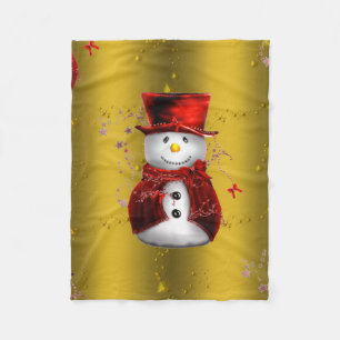 Cobertor De Velo Red Snowman no Dourado Natal