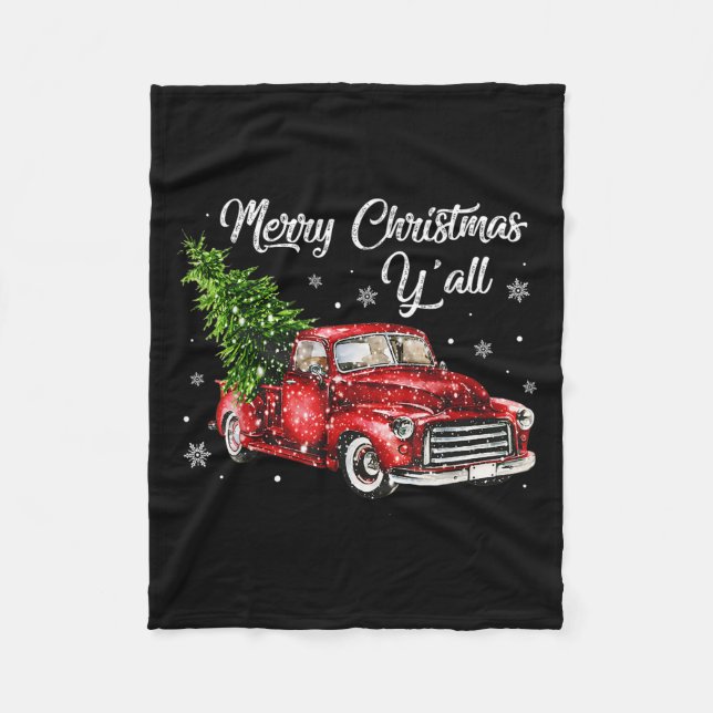 Cobertor De Velo Red Truck Christmas Funny Merry Christmas Yall Wom (Frente)