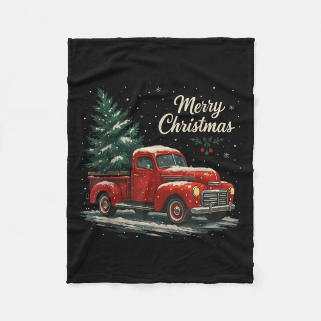 Cobertor De Velo Red Truck Christmas Pajamas Shirt, Xmas Family Mat (Frente)