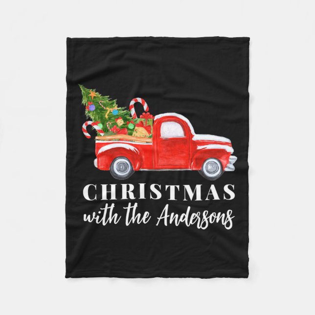 Cobertor De Velo Red Truck Matching Family Christmas  (Frente)