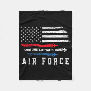 Cobertor De Velo Red White Blue Air Force Flyover Proud American In