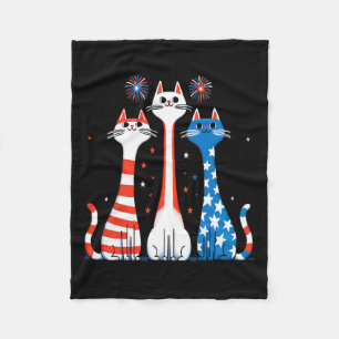 Cobertor De Velo Red White Blue Cats Usa Flag Firework 4 De Julho