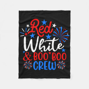Cobertor De Velo Red White E Boo Boo Crew Enfermeiro 4 De Julho