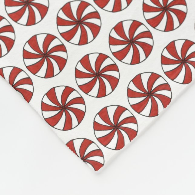 Cobertor De Velo Red White Pepperminton Swirl Mint Candy Natal (Quina)