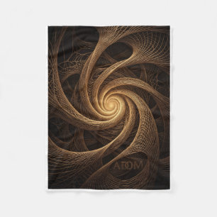 Cobertor De Velo Redemoinho Abstrato Espiral Dourado Túnel Fleece Q