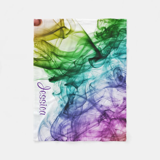 Cobertor De Velo Redemoinho da água das pinturas da arte com nome (Frente)