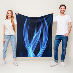 Cobertor De Velo Redemoinhos Azuis Elétricos Fluxo Orgânico