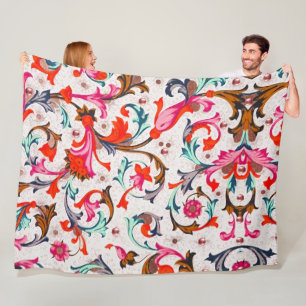 COBERTOR DE VELO REDEMOINHOS FLORAIS RENASCENTISTAS FLORENTINOS, FL