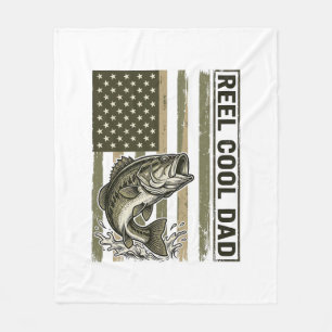 Cobertor De Velo Reel Cool Dad Bass Fishing Flag Vector Design_1